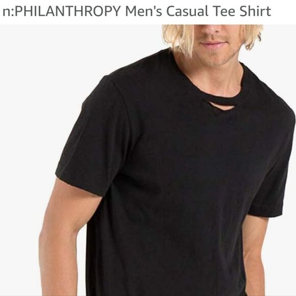 NWT n:Philanthropy Mens Casual Split Color T shirt - Picture 2 of 8